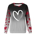 thumbnail image 4 of FASHOFT Valentines Shirts for Women Cute Love Heart Graphic Shirts Heart Print Long Sleeve Tops Crewneck Pullover Sweatshirt Grey M, 4 of 4