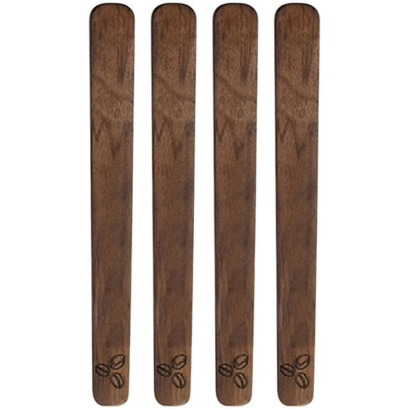 GAXIRE Reusable Wooden Coffee Stirrer 4-Pack for Kitchen, Cocktails, Beverages, and Design