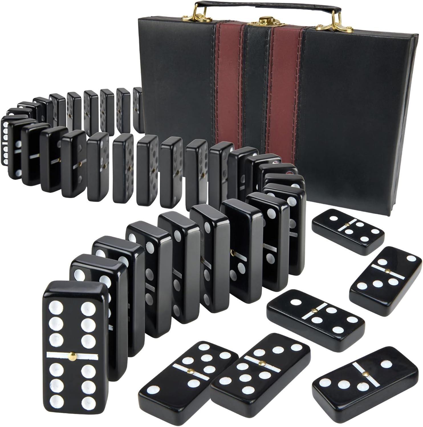 Marion & Co. Domino Double Six Orange Jumbo Tournament Domino with