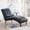 Black, variant on YWEN Chaise Lounge Chair Indoor with Lumbar Pillow, Upholstered PU Leather Tufted Chaise Lounges, Mid Century Modern Chaise Armless Chair with Wood Legs for Living Room, Bedroom