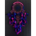 thumbnail image 2 of OMA Dream Catcher Traditional Tie Dye Colors Pink, Blue & Purple Feathers - 8.5" Diameter & 30" Long - (Tie Dye - Purple - Large), 2 of 4