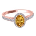 thumbnail image 3 of Mauli Jewels Engagement Rings for Women 1.75 Carat Diamond And Oval Shaped Citrine Ring Shared-Prong-Setting 10K Rose Gold, 3 of 6