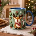 thumbnail image 5 of Trovenix Reindeer Coffee Mug 2D Ceramic Christmas Cup, Hot Cocoa Milk Tea Drinking Mug for Home Office, Festive Holiday Gift for Family, 5 of 7