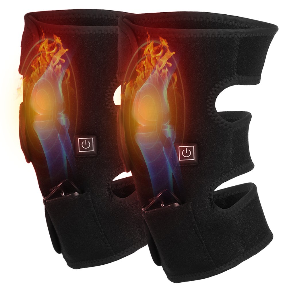 Heated Knee Brace Wrap Support Men Women Portable Rechargeable Knee