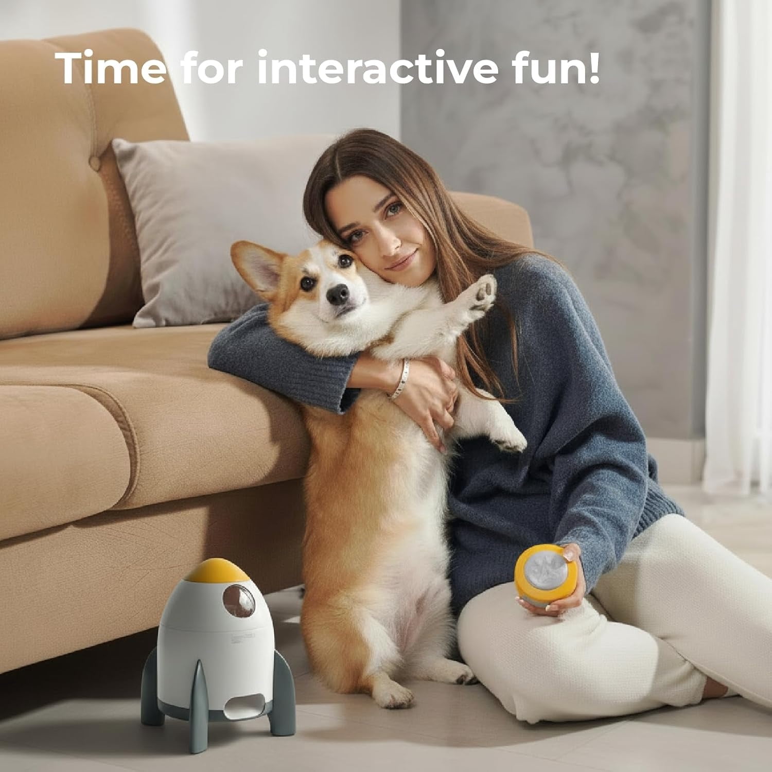 Interactive Dog Puzzle Feeder Toy – Automatic Treat Dispenser with Remote Button, IQ Training & Slow Feeding, Indoor/Outdoor Play for All Breeds
