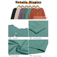 thumbnail image 4 of MOSHU V-neck T Shirts for Women Casual Long Sleeve Tunic Tops Curve Hem Fall Button Shirts, 4 of 8