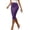 11-Purple1050, variant on Puliio Women's Bodycon Pencil Midi Skirt High Waist Side Slit Office Work Skirts