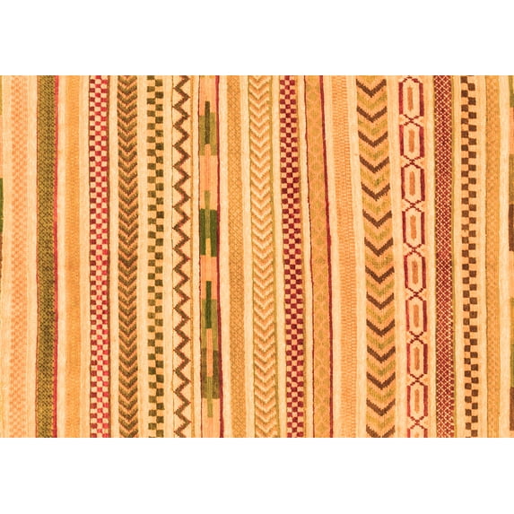 Ahgly Company Indoor Rectangle Oriental Orange Modern Area Rugs, 5' x 7'