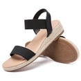 thumbnail image 2 of Ataiwee Women's Platform Wedge Heel Sandals - Open-Toe Adjustable Elastic Strappy, lightweight Rubber Sole, Comfortable Insole, Casual Summer Strappy Sandals., 2 of 6