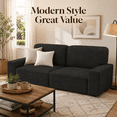 thumbnail image 6 of AAQZ 87" Comfy Sofa for Living Room, 3 Seater Chenille Fabric Couch for Small Space, Dark Gray, 6 of 11