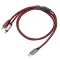 thumbnail image 2 of Cable de audio chapado en oro tipo C macho a 2 RCA macho para teléfono móvil, tableta, computadora portátil (1 m), 2 of 12