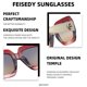 thumbnail image 5 of Gafas de Sol Retro FEISEDY Cuadradas Sobredimensionadas para Mujeres B2276, 5 of 8