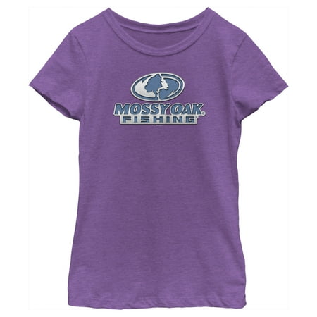 Girl s Mossy Oak Blue Fishing Logo Graphic Tee Purple Berry X Large