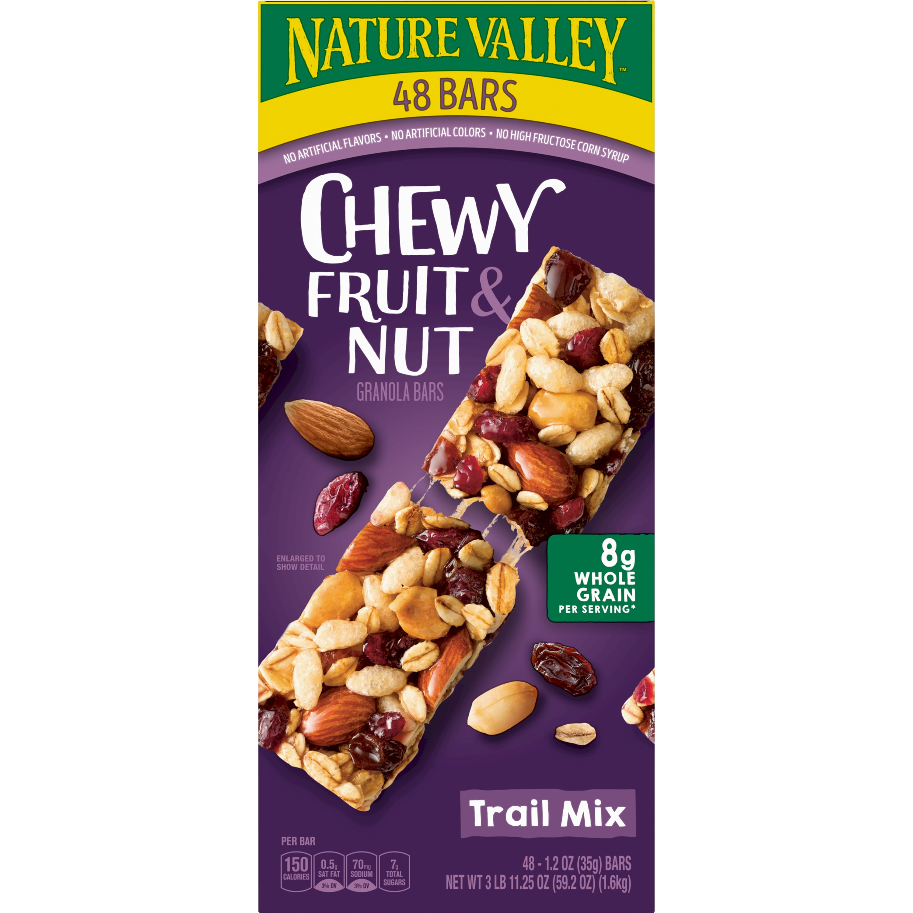 Nature Valley Chewy Fruit and Nut Granola Bars, Trail Mix Snack Bars,  48 ct, 57.6 OZ