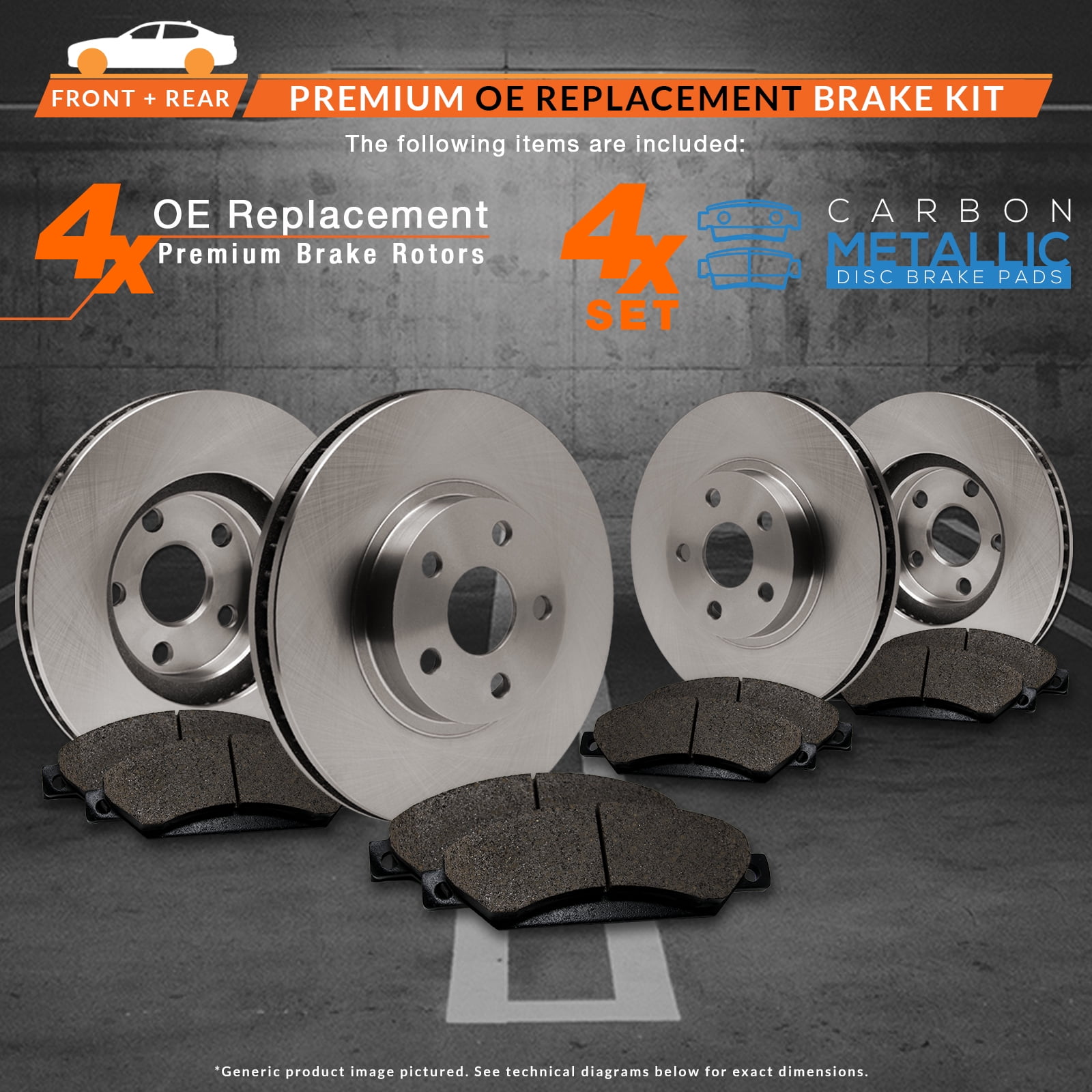 2011 2012 2013 Fit Kia Sportage AWD Max Performance Metallic Brake Pads F+R