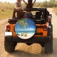 thumbnail image 3 of KAKALAD Beach relaxing scene palm Spare Tire Cover Universal Vehicle Accessories Buckle Car Tools 15”in, 3 of 6