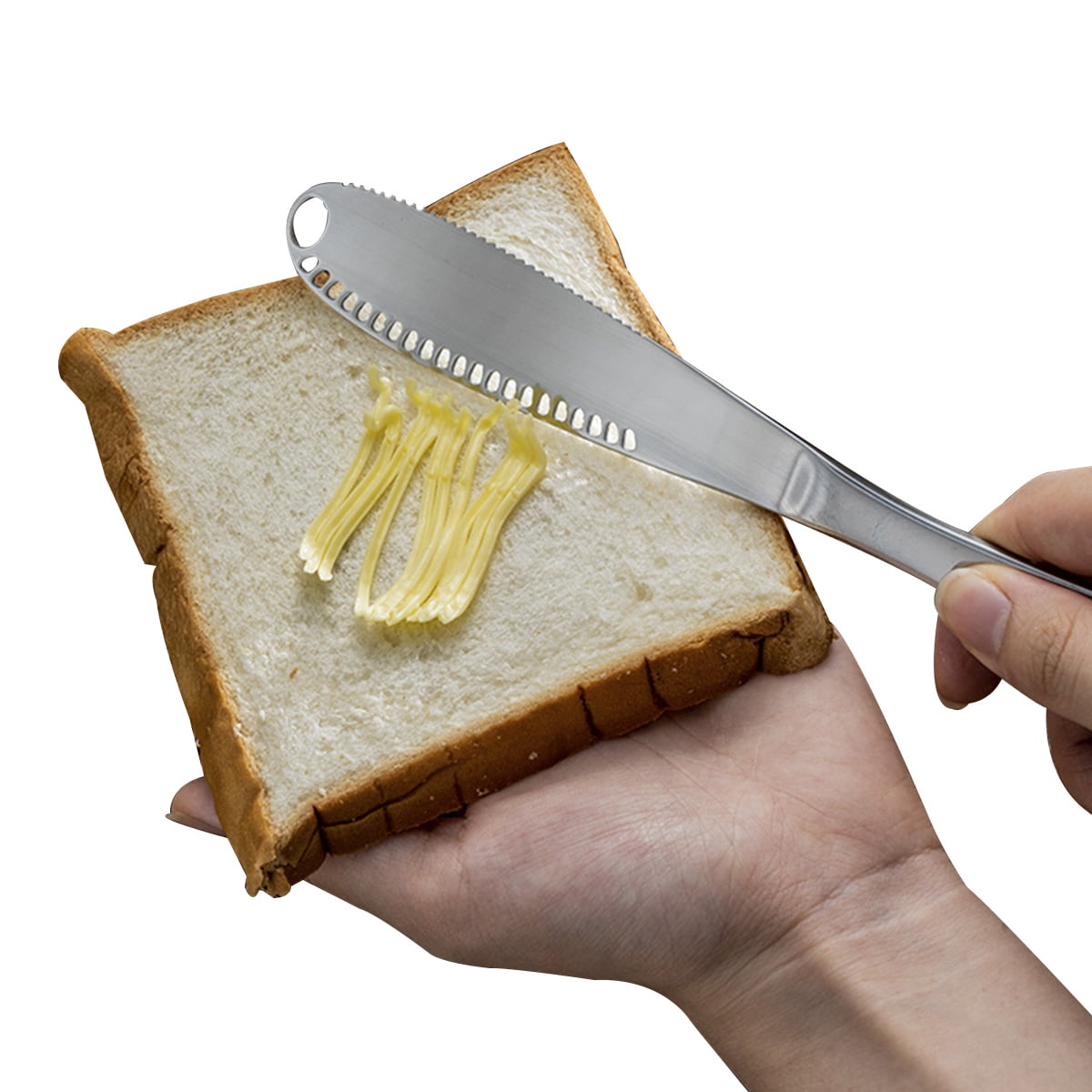Kiapeise 304 Stainless Steel Butter Knife 3 In 1 Sharp Bright Finish Spreader For Cutting Cheese Beef Tallow Cake Cream Walmart Com