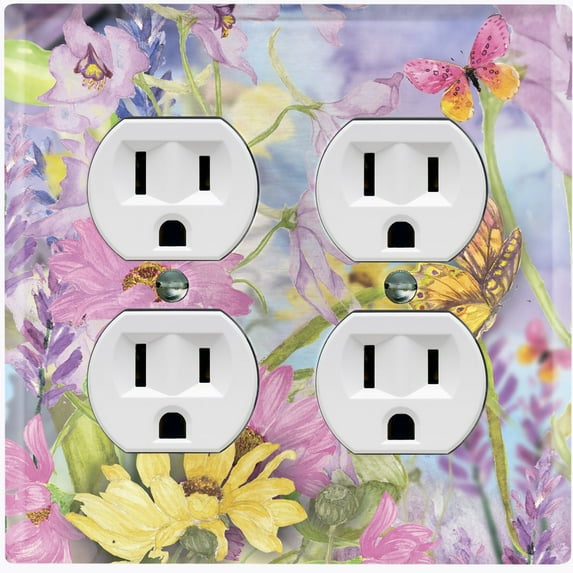 Metal Light Switch Plate Cover Classy Spring Floral Fields Sky Art FLW112
