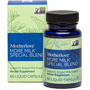 Motherlove More Milk® Special Blend (60caps) Herbal Lactation Supplement w/ Goat’s Rue to Build Breast Tissue & Enhance Breast Milk Supply—Vegan, Non-GMO, Organic Herbs, Kosher—Concentrated Liquid