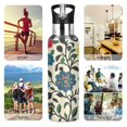 thumbnail image 7 of Yayeee 20oz Insulated Water Bottle Double Wall Stainless Steel with Flip Straw Lid, Vibrant Floral, 7 of 7