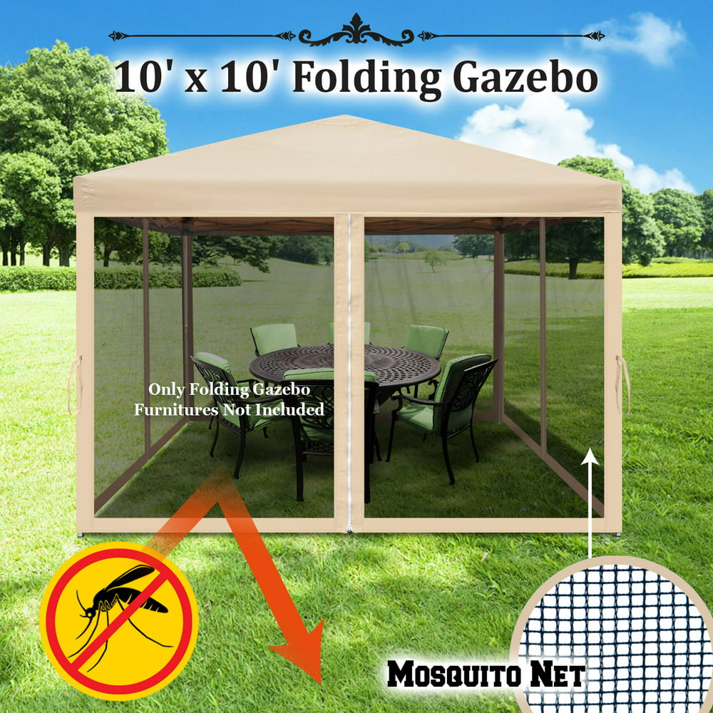 Strong Camel Easy Pop Up Canopy Tent 10 Feet X 10 Feet Gazebo With Mesh