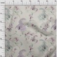 thumbnail image 2 of oneOone Cotton Jersey Pastel Gray Fabric Floral & Peacock Dress Material Fabric Print Fabric By The Yard 58 Inch Wide, 2 of 4