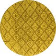 thumbnail image 1 of Ahgly Company Machine Washable Indoor Round Abstract Yellow Modern Area Rugs, 5' Round, 1 of 4