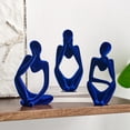 thumbnail image 4 of JUMRHFAN Living Room Decor, Flocked Decor Thinker Statue, Navy Blue Decor Statue Abstract Art Sculpture, Sculpture for Home Living Room Office Shelf Table Decoration, Set of 3, 4 of 18
