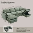 thumbnail image 4 of wow97e Modern Sectional Couch Set for Living Room, U-Shaped Cloud Sofa Couch with Large Storage, Chenille Fabric, 4 Seat Couch with 2 Movable Ottomans, 4 of 6