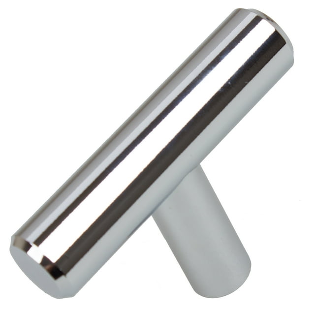 GlideRite Hardware 5002-T-PC-10 2 Pouces Solides Poignées en T 10 Pack, 2", Fini Chrome Poli