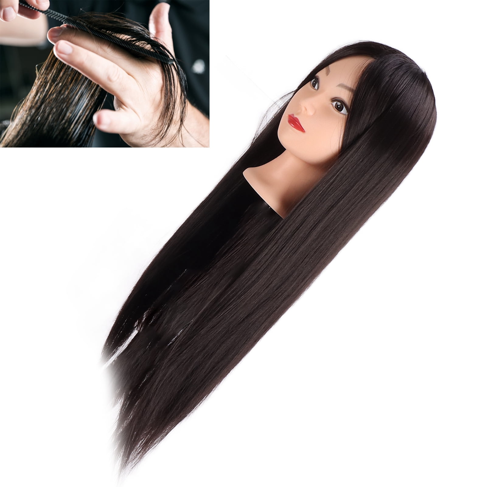 Mannequin Head, Hairdresser Training Head High Temperature Wire Hair Practice Head  For Straightening Hair For  Hair