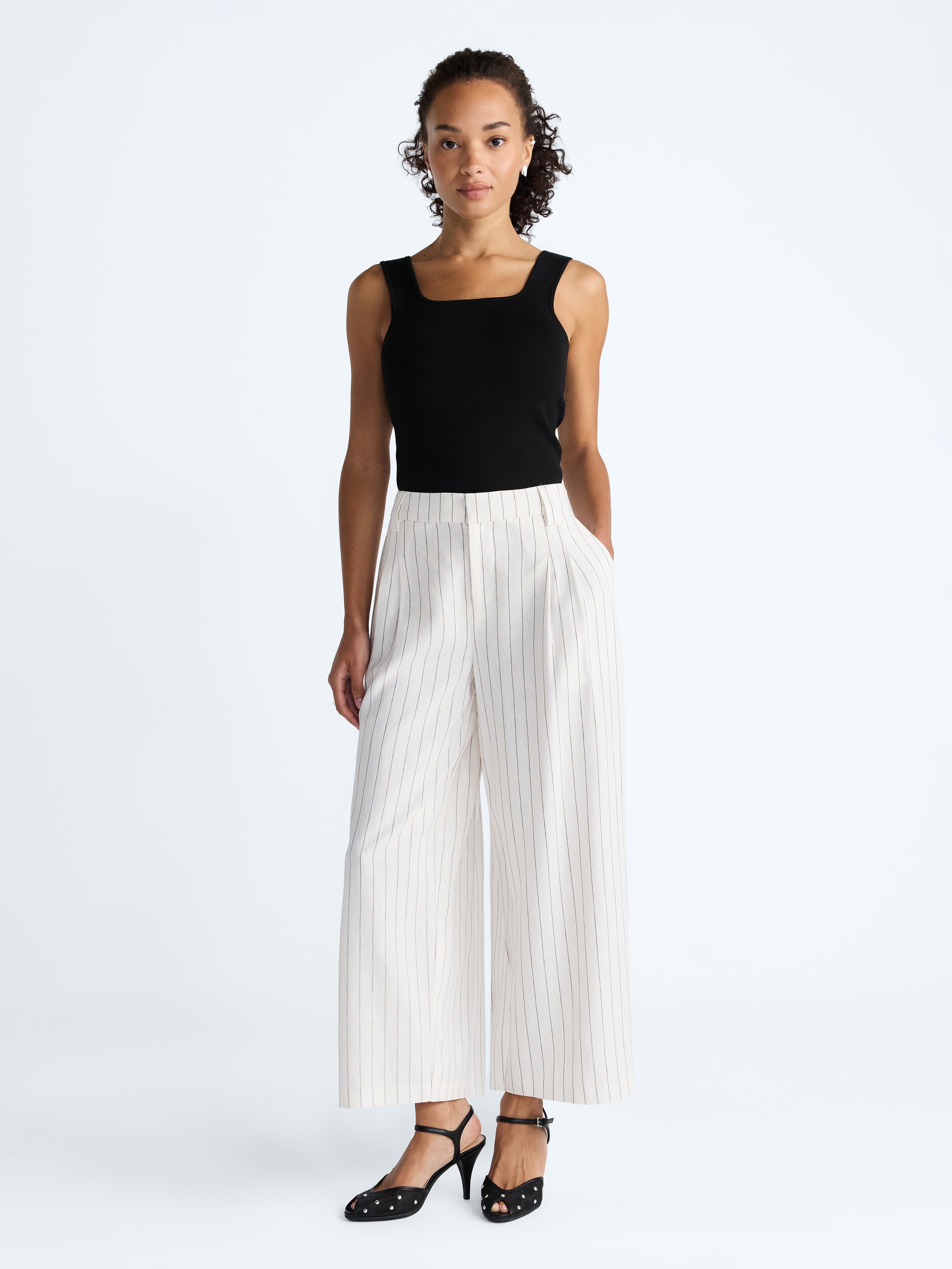 Scoop Women’s Pleated Barrel Pants, 25'' Inseam, Sizes 0-26W