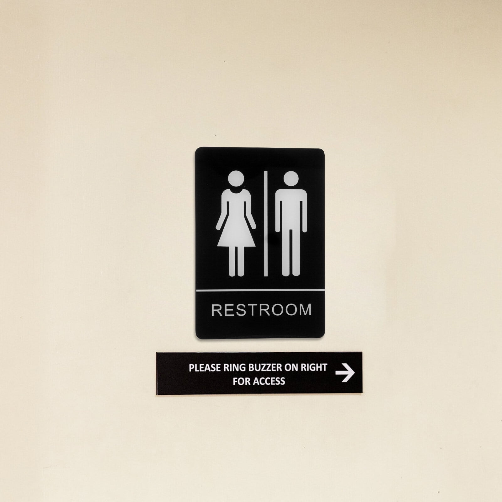 Unisex Acrylic Restroom Sign Embossed Toilet Signs Creative Toilet