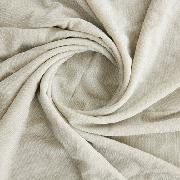 Zelouf Diagonal Metallic Knit , Sewing, DIY, Crafts Fabric by the Yard, Perfect Cream, 1 Yard