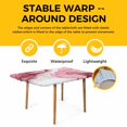 thumbnail image 4 of Pink Marble Table Cloths for 6 Foot Rectangle Tables, Summer Ocean Wave Red Ombre Patio Waterproof Elastic Fitted Tablecloths, Washable Rectangular Table Cover for Camping, 4 of 8