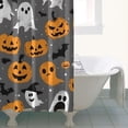 thumbnail image 4 of Halloween Ghost Pumpkin Pattern Shower Curtain 36"x72" ,Bathroom Decorative Shower Curtains Set with 12 Hooks,Modern Waterproof Washable Shower Curtain, 4 of 6
