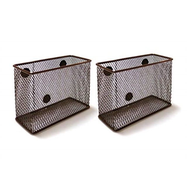 wire mesh storage basket brown(set of 2), container, desk tray