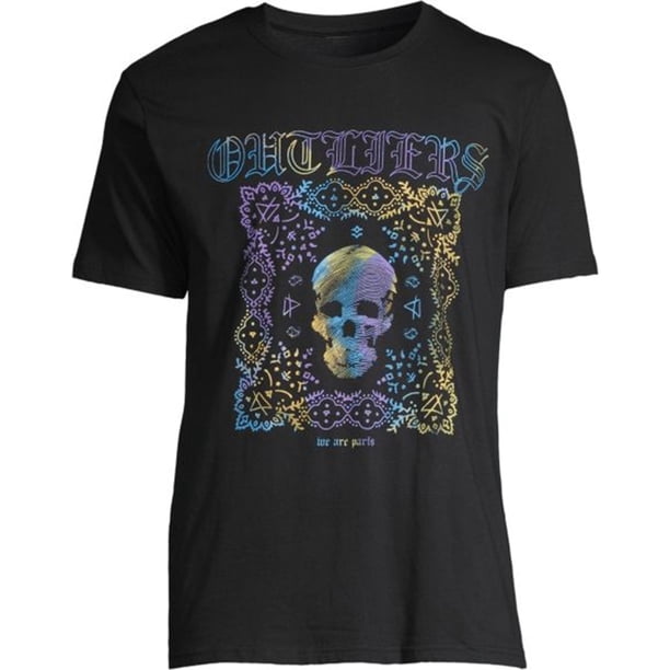 Elevenparis Hombre Outliers Skull Camiseta gráfica negra L