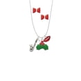 thumbnail image 2 of Delight Jewelry Silvertone Saxophone Christmas Kiss Charm Necklace and Stud Earrings, 2 of 4