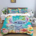 thumbnail image 3 of Disney Cartoon Cute Stitch Print Three Piece Bedding Set Cover Set With Pillowcase Children or Adults King Queen Full Twin Size, 3 of 5