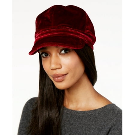 Nine West Velvet Newsboy Cap (red, One Size)