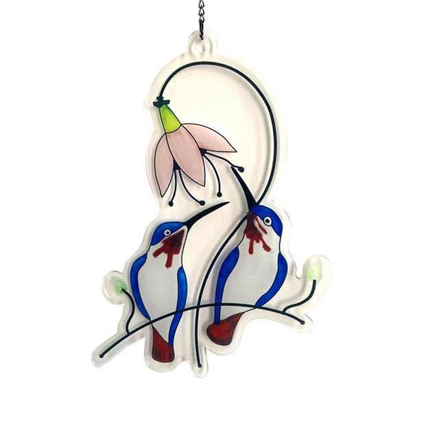 Pájaro Colgante Adorno Multicolor Acrílico Durable Exquisito Ventana Suncatcher Gran Panel Colgante Colgante Decoración Para Dormitorio Sala De Estar Balcón Hogar Regalo Amante De Los Pájaros Speravity HA027759-02