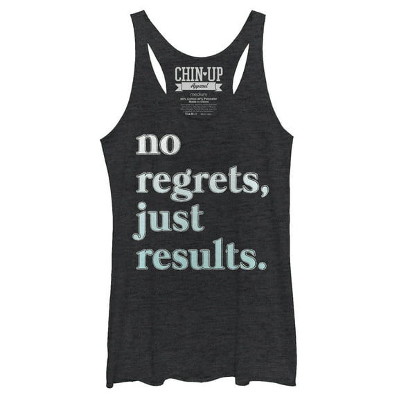 Women's CHIN UP No Regrets  Racerback Tank Top Black Heather Medium