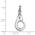 thumbnail image 3 of Sterling Silver Rhodium-platedPolished Movable Handcuffs Charm, 3 of 3