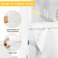 thumbnail image 6 of Cyan Gradient Marbles No Hook Shower Curtain with Snap in Liner Modern Abstract Blue White Waterproof Bathroom Shower Curtain with See Through Top Window for Bathtub 72" x 78", 6 of 9
