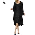 thumbnail image 4 of fastboy Sequin Dress Two-Piece Cardigan Lace Attractive Set Beach Prom Washable Elasticity Softness Multicolored Solid Color Black/XL, 4 of 6