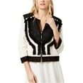 thumbnail image 2 of Rachel Zoe Womens Alissa Embellished Fringe Jacket, Black, 8, 2 of 2