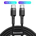 thumbnail image 3 of Cable USB C a USB tipo C Baseus de 100 W, carga rápida PD, 5 A, 2 m, para MacBook, Samsung, Xiaomi POCO, 3 of 5