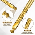 thumbnail image 4 of 6Pcs Titanium Coated HSS Twist Drill Bits, 3-8mm Hex Shank Serrated Cutting Drill Bit y9316, 4 of 7