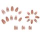 thumbnail image 2 of Uñas postizas con punta francesa de tamaño mediano, uñas postizas cuadradas de color rosa, uñas postizas con diamantes de imitación, 2 of 5